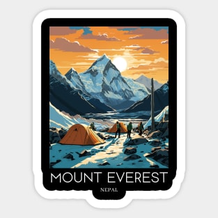 A Pop Art Travel Print of Mount Everest - Nepal Sticker